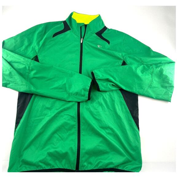 Pearl Izumi Jacket Womens Medium Green Yellow Full Zip Cycling Sportswear Active - Picture 1 of 11